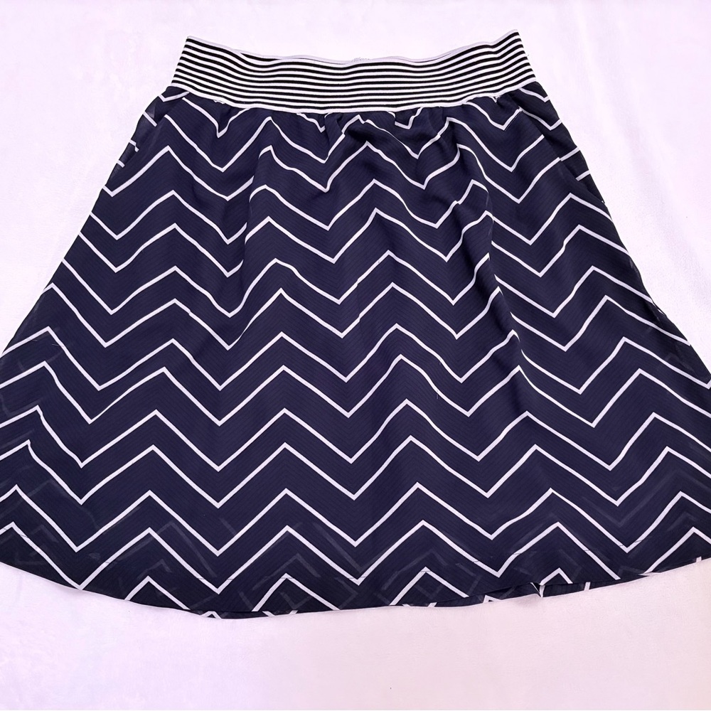 Navy Chevron Women's Skirt